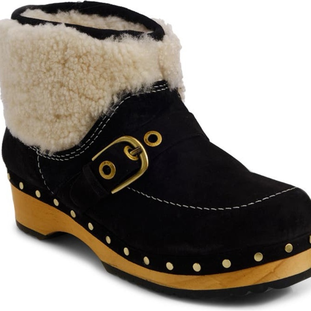 Free People Oak Genuine Shearling Clog Boot